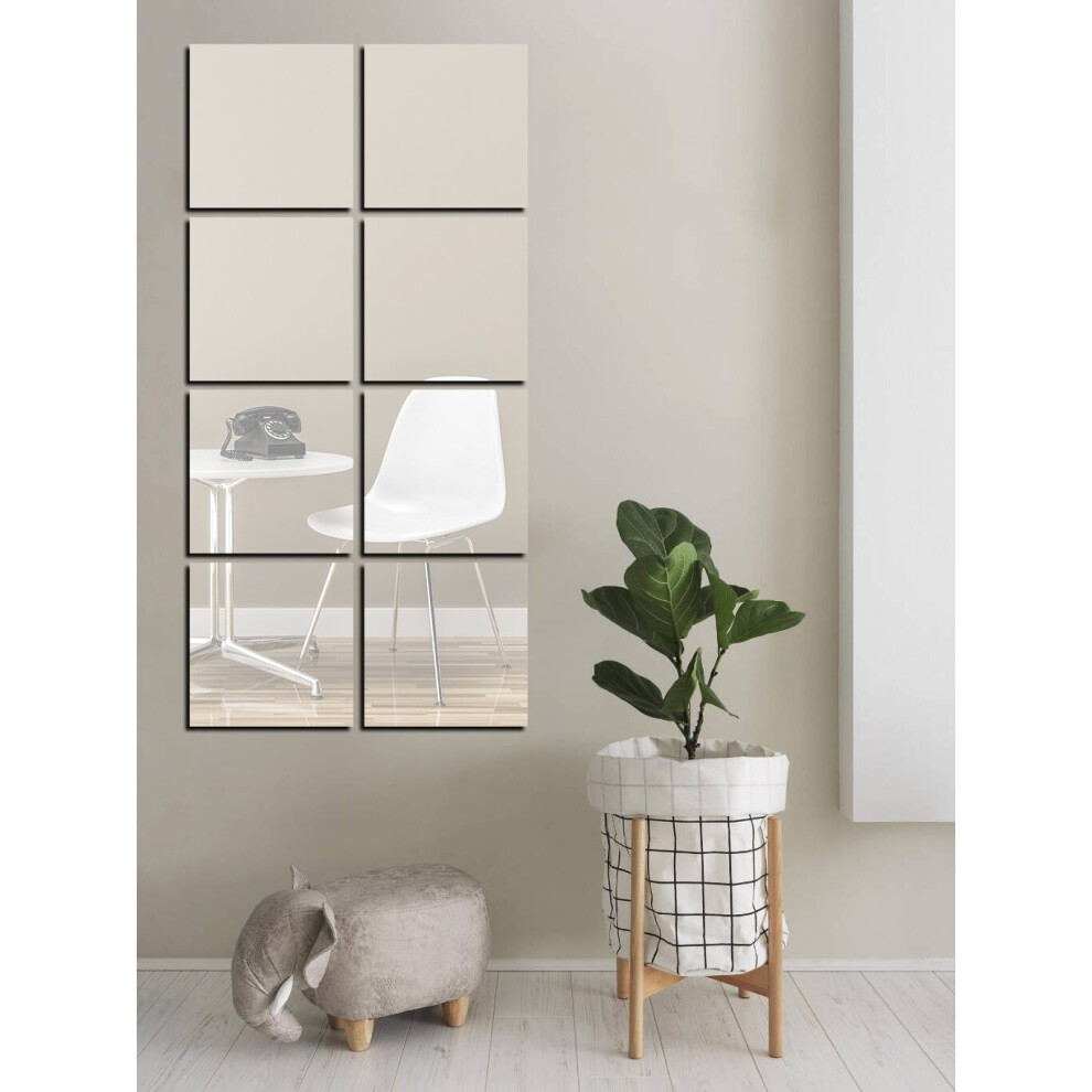 9pcs/set 15*15cm Square Wall Sticker Mirror Sticker Decal Square Mirror Bedroom Home Decoration Accessories Wall Decor