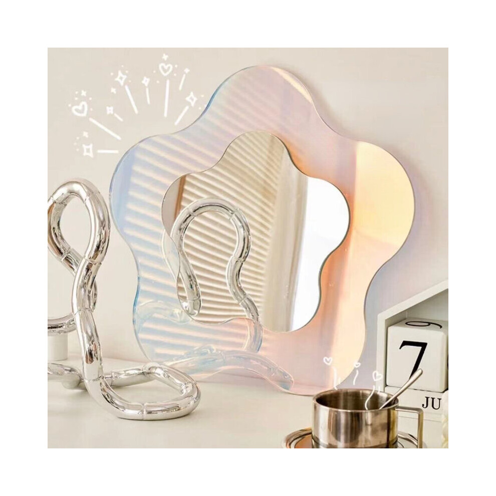 Acrylic Large Flower Colorful Mirror Living Room Home Decorative Wall Mirror Bedroom Table Standing Make-up Mirror - Image 2