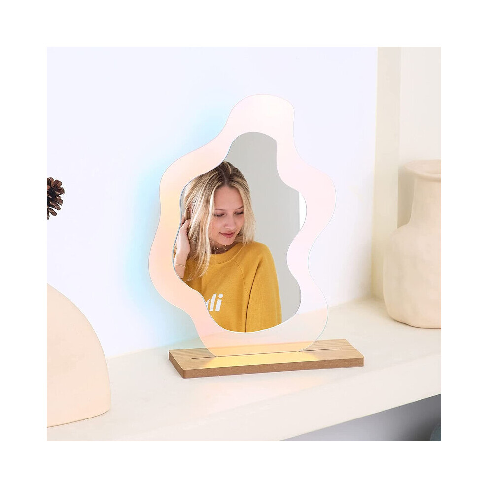 Acrylic Large Flower Colorful Mirror Living Room Home Decorative Wall Mirror Bedroom Table Standing Make-up Mirror - Image 3