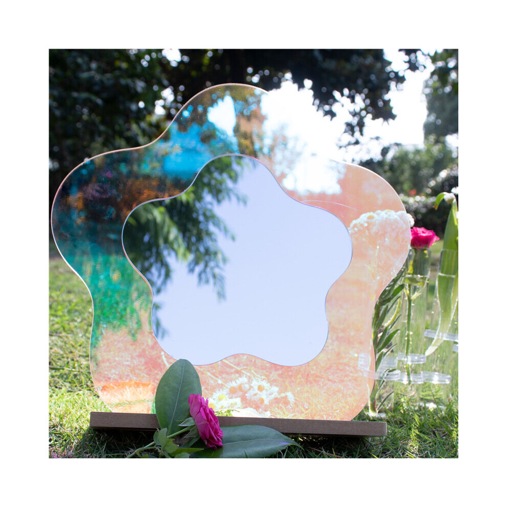 Acrylic Large Flower Colorful Mirror Living Room Home Decorative Wall Mirror Bedroom Table Standing Make-up Mirror - Image 6