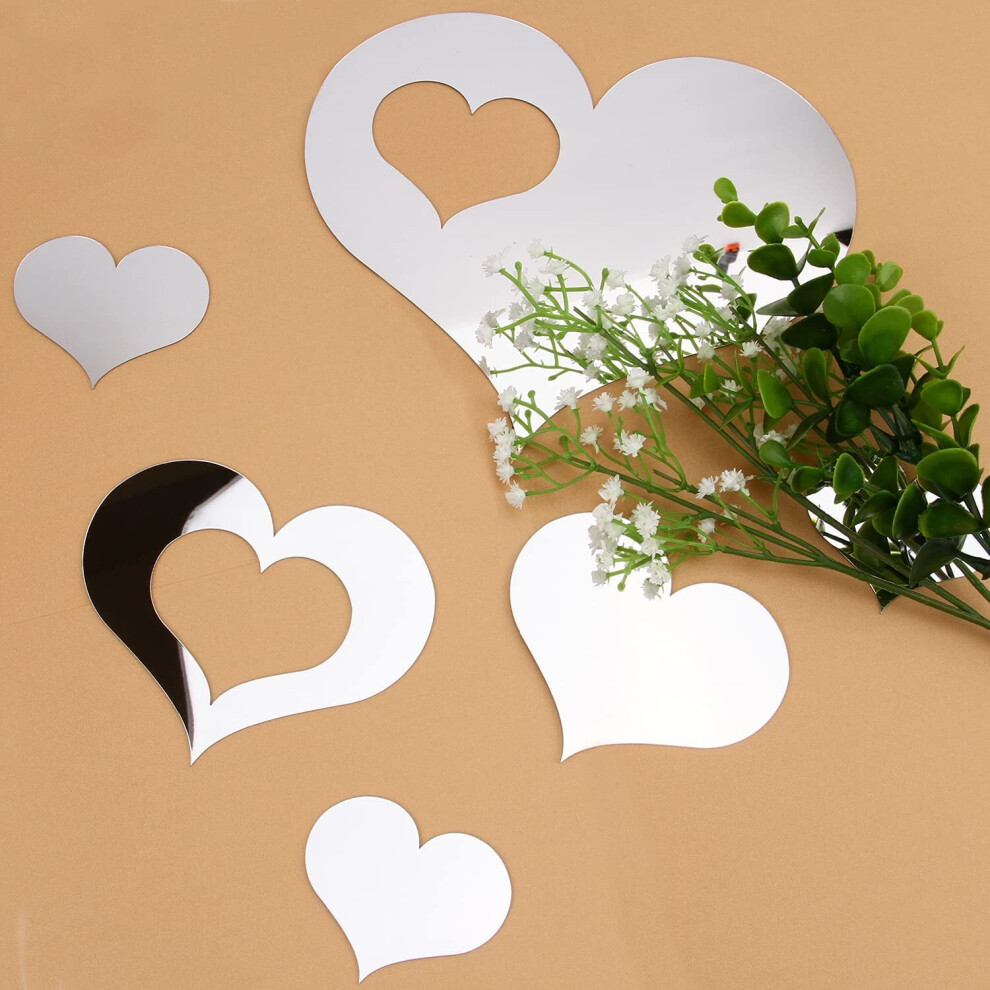 Acrylic Love Combination Mirror Paste DIY Three-dimensional Self-adhesive Bedroom Living Room Holiday Decoration Room Decoration