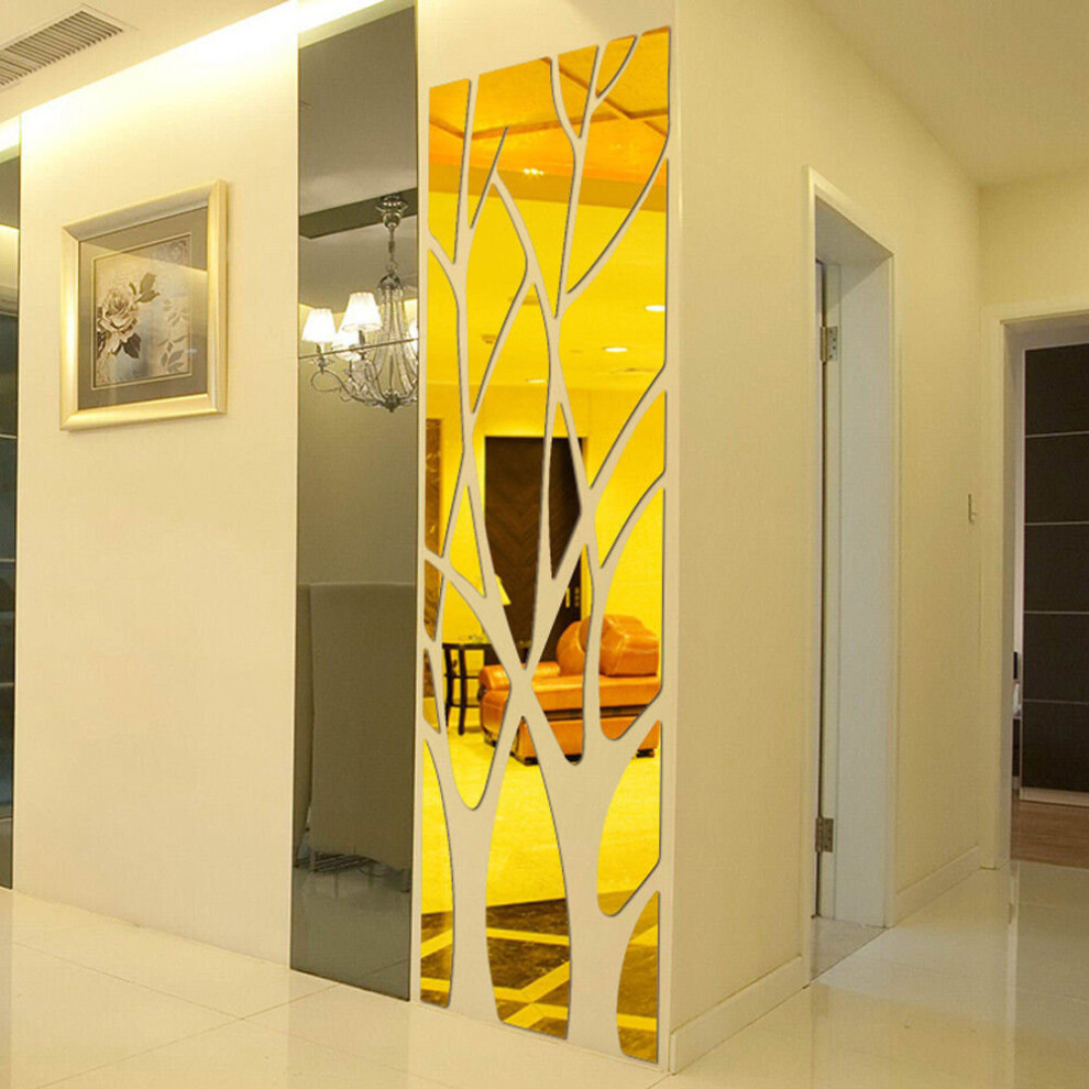 Acrylic Mirror Wall Stickers Tree Home Decor Silver Sticker Most Modern Home Living Room Bedroom Decoration