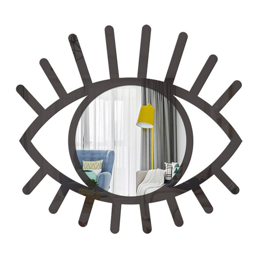 Acrylic Mirrors - Eye Shape Phase Mirror Wall-Mounted Mirror Wall Mirror Decor Wooden Bohemian Wall Decor For Living Room Bed