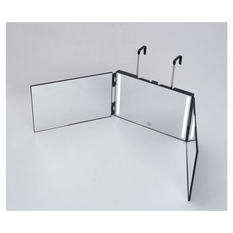 Adjustable 3 Way Mirror Trifold Mirror Self Hairdressing Mirror Three-fold Mirror Hair Cutting And Styling DIY Haircut Tool