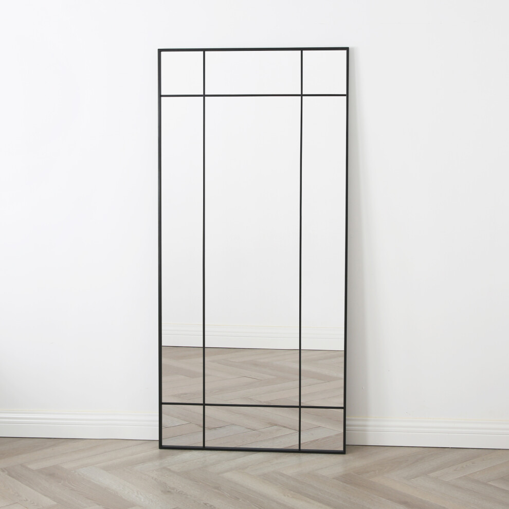 Aion - Large Black Mirror - Rectangular with Industrial Design
