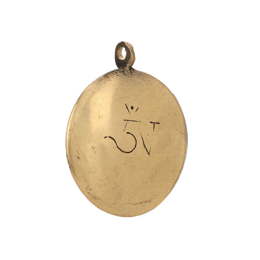 Amulet Pendant Nepalese Gossip Style Brass Round Lucky Rope Hole Decorative Hanging Rearview Mirror Pendant