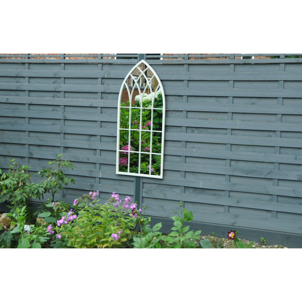 Andria Ivory Large Decorative Metal Framed Garden Wall Mirror