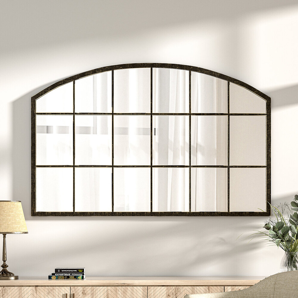 Arched Bronze Frame Wall Mirror