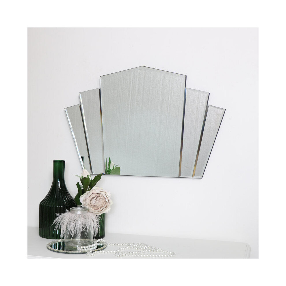 Art Deco Fan Frameless Wall Mirror 40cm x 60cm