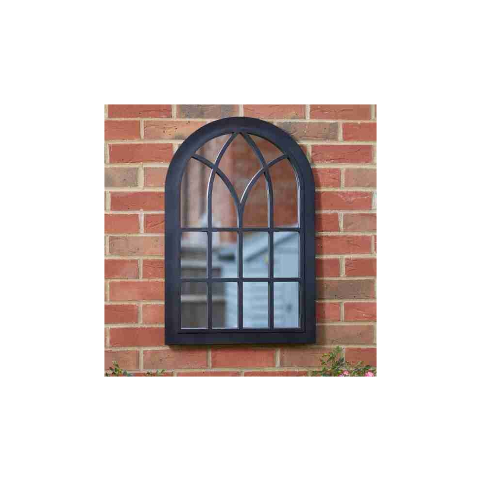 Black Arched Window Gothic Style Wall Mirror