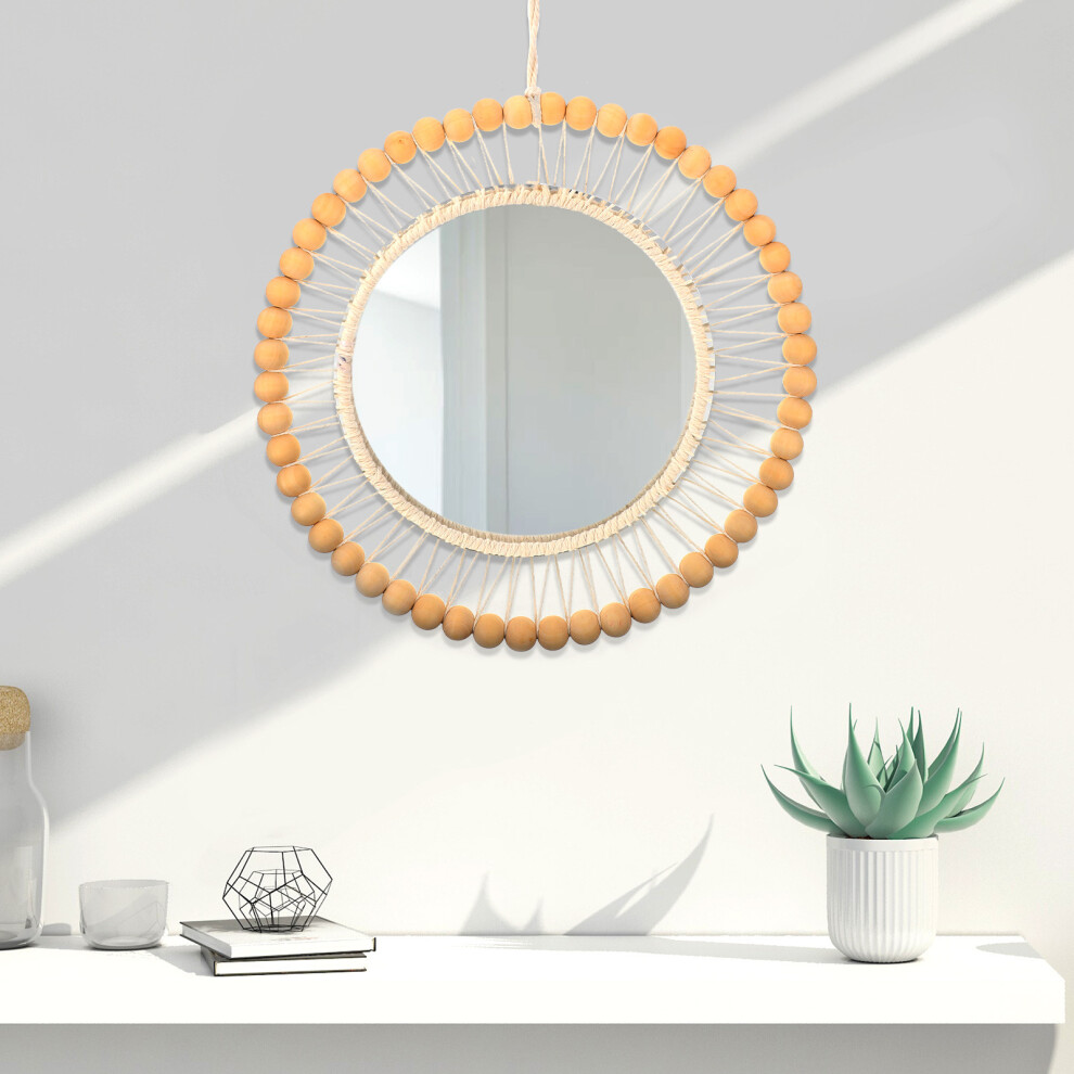 Bohemian Style Hand Woven Mirror Tapestry Mirror Wall Mirrors Wall Mirror Mirror Wall Decor Mirror Pendant for Home - Image 4