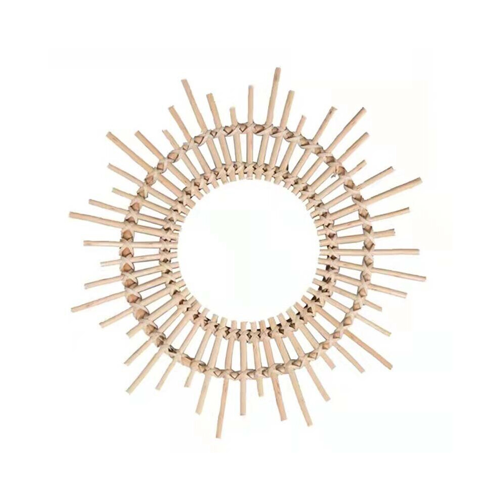 Cane Innovative Art Decoration Round Mirror Dressing Bedroom Bathroom Wall Craft Photography Props Lovely Cost Performanc
