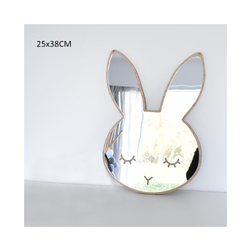 Cartoon Decorative Mirror Acrylic Baby Room Rabbit Cloud Wall Hanging Mirror Girls Boys Bedroom Decor Home Decoration Sticker