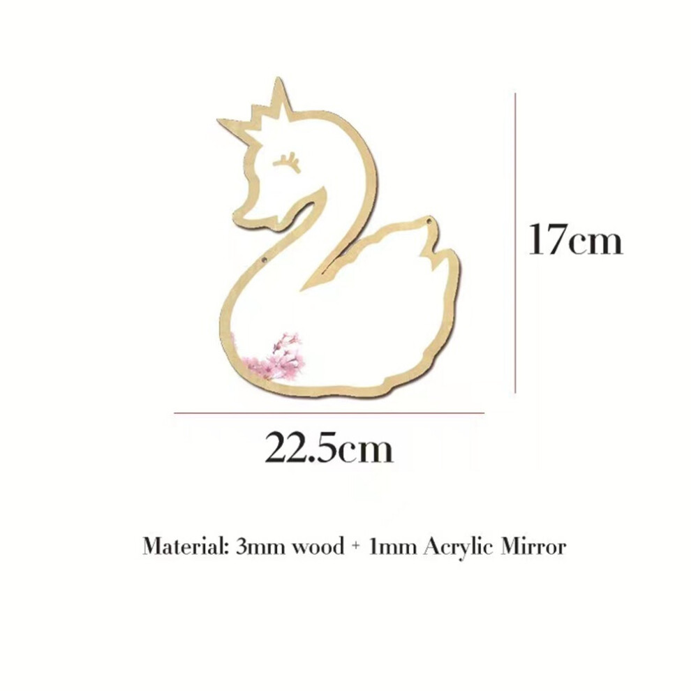 Children Cartoon Decorative Mirror Bathroom Baby Room Rabbit Star Wood Acrylic Mirror Frame Creative Home Art Wall Decorations