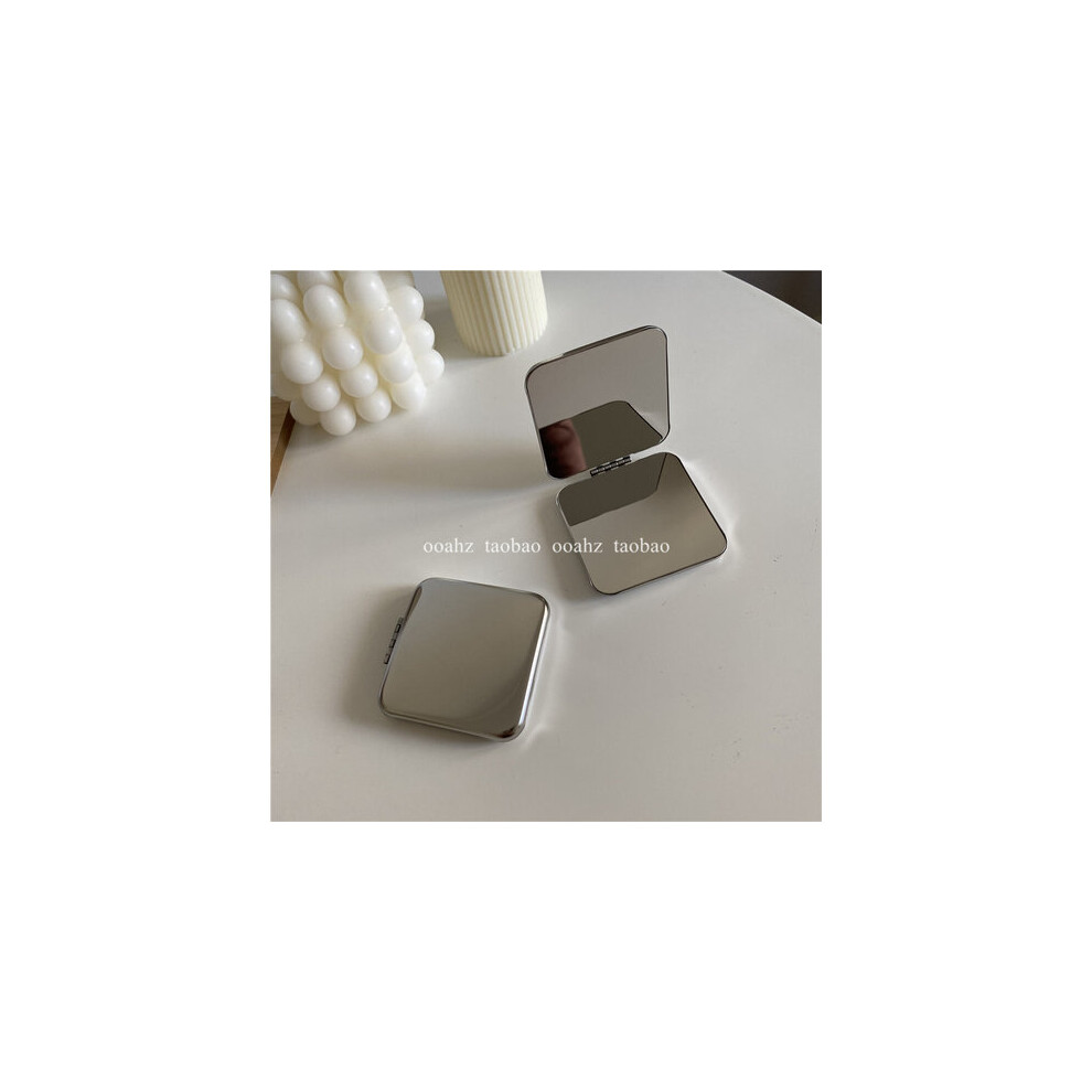 Cold wind stainless steel double-sided make-up mirror portable small mirror anti falling hand-held make-up mirror