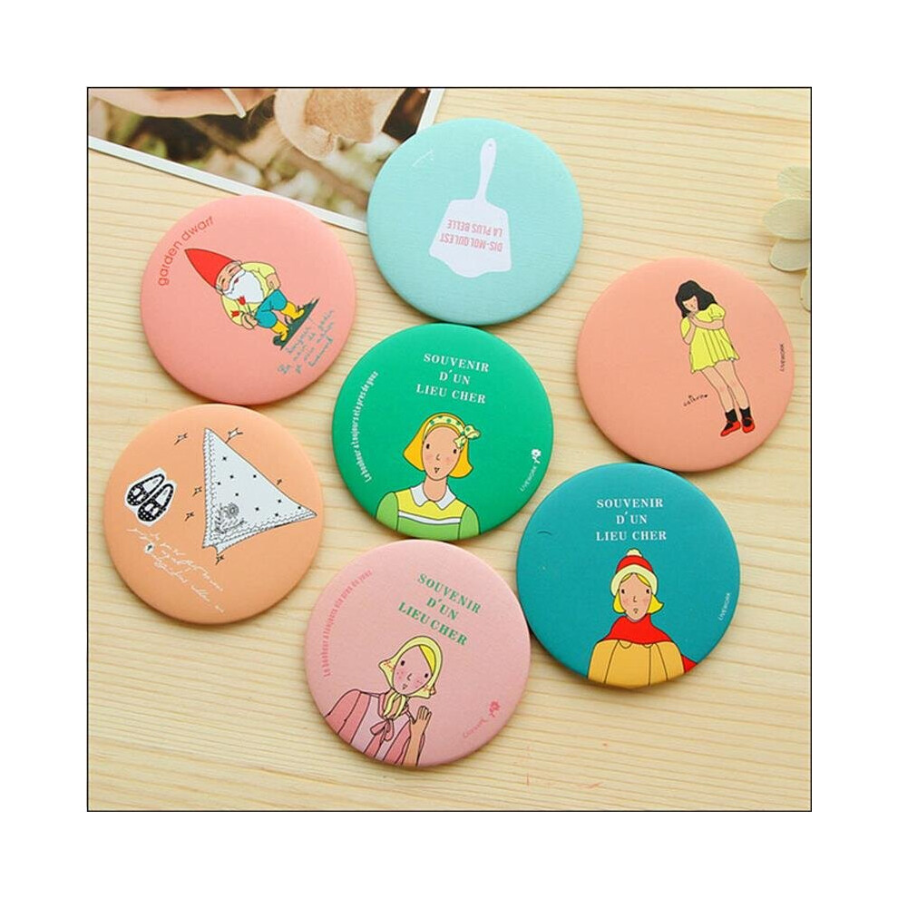 Colorful Pocket Cosmetic Decorative mirror Sweet Cartoon Portable Small Mirror Mini Makeup Mirror Gift 1pcs