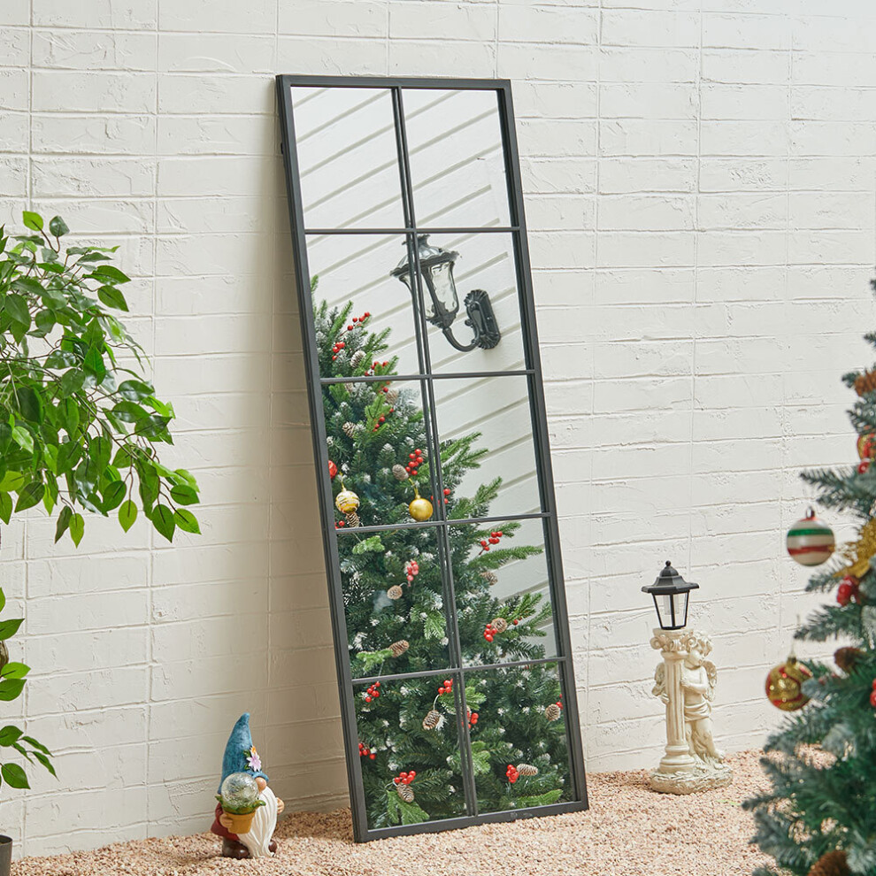 Contemporary Black Window Full Length Leaner Wall Mirror