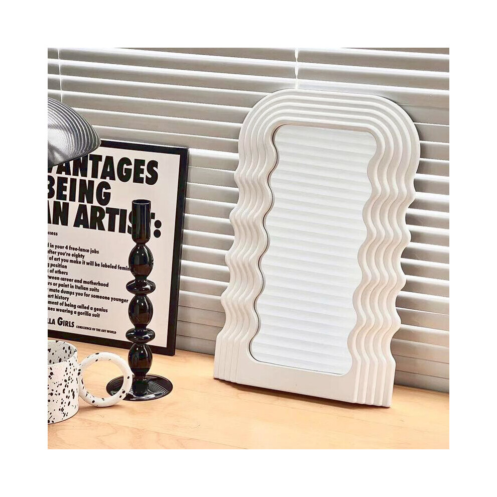 Creative Desktop Wave Mirror Cosmetic Mirror Bathroom Mirror Decorative Mirror Plastic Framed Mirrors for Home Wall Mirror - Image 2