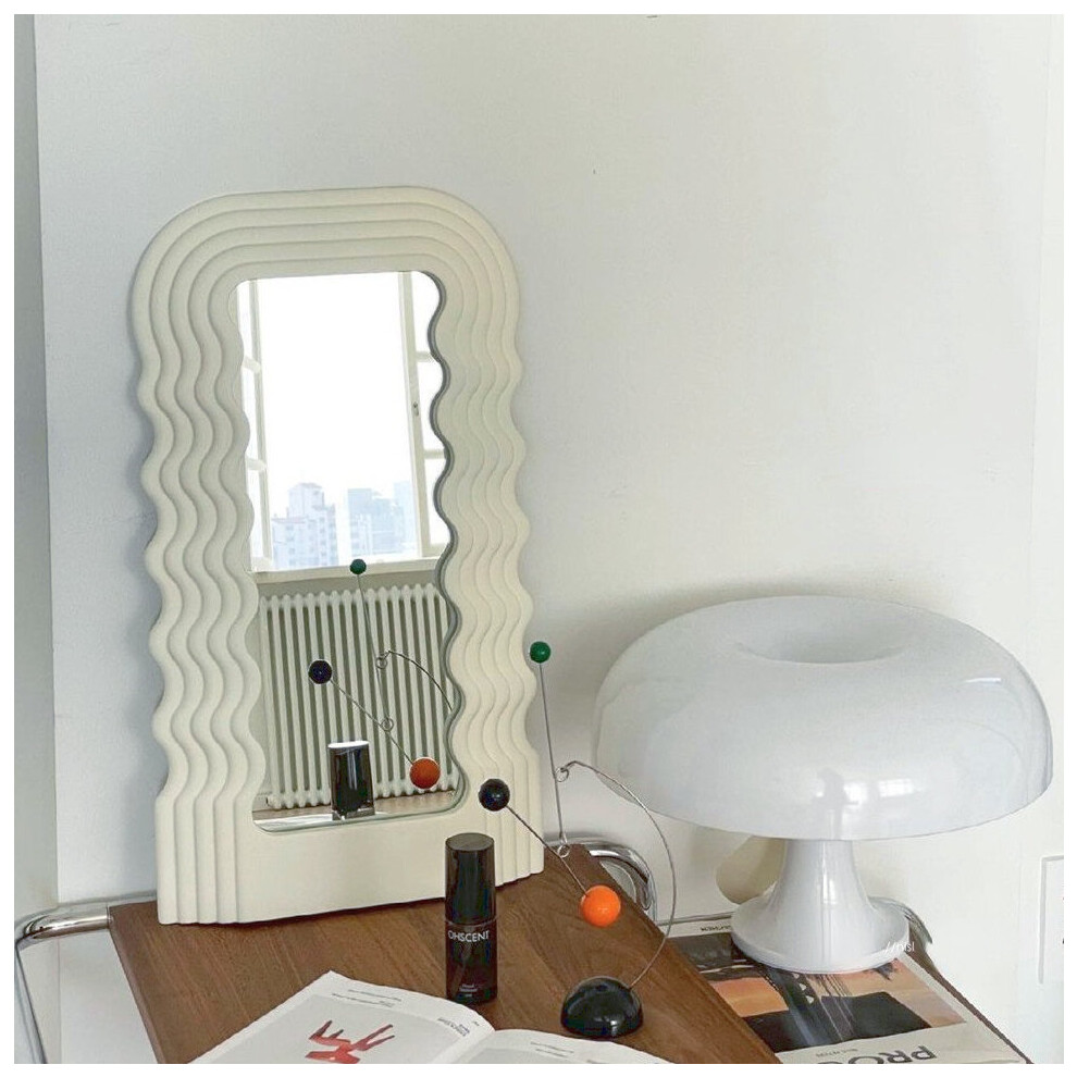 Creative Desktop Wave Mirror Cosmetic Mirror Bathroom Mirror Decorative Mirror Plastic Framed Mirrors for Home Wall Mirror - Image 3