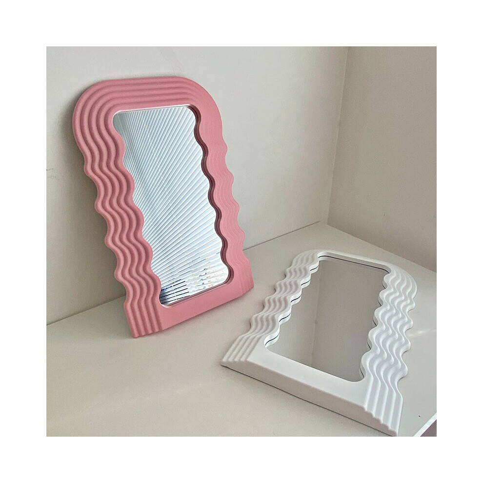 Creative Desktop Wave Mirror Cosmetic Mirror Bathroom Mirror Decorative Mirror Plastic Framed Mirrors for Home Wall Mirror - Image 4