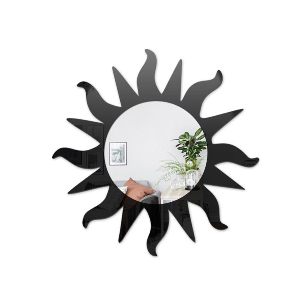 Creative Sun Shaped Acrylic Mirror Wall Stickers DIY Geometric Adhesive Wallpaper Wall Decal Home Living Room Bedroom Decoration