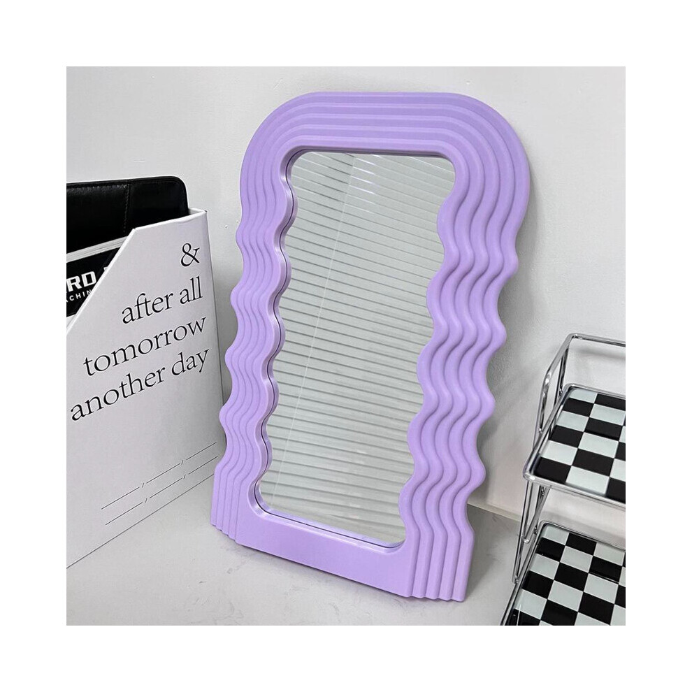 Creative Wave Mirror Desktop Cosmetic Mirror Bathroom Mirror Decorative Plastic Mirror Framed Mirrors for Home Wall Mirror