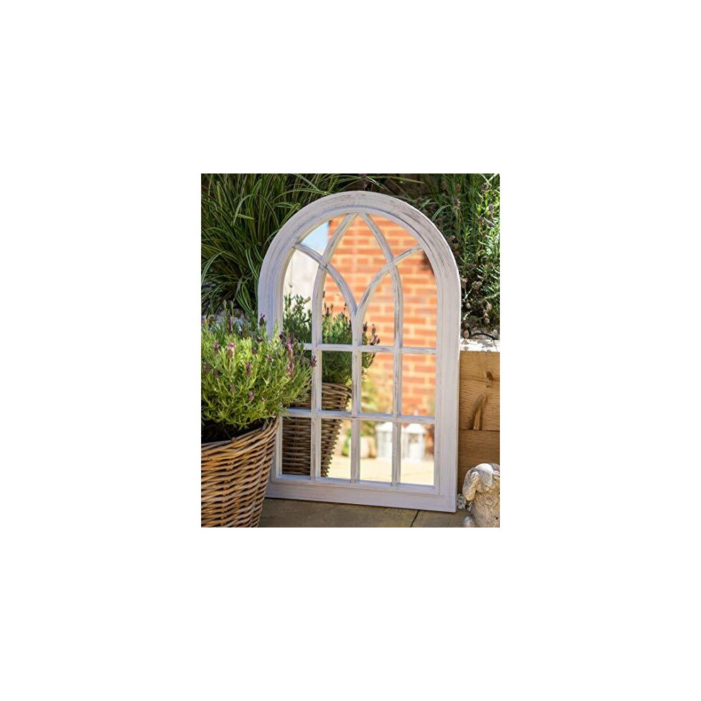Creekwood Toscana, Indoor/Outdoor-Lightweight, Durable Frame, Any Weather Ornament-W50cm x H76cm Wall Mirror, Brushed Grey, 50cm x 76cm
