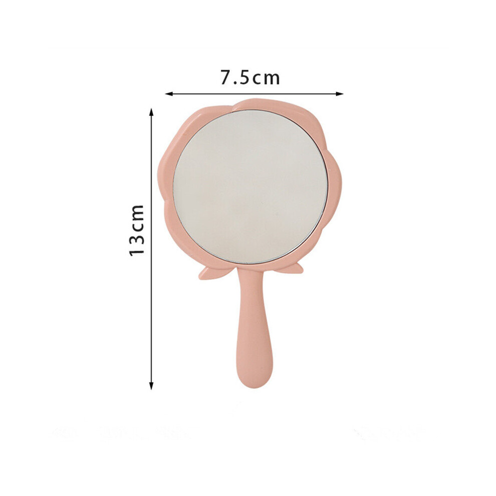 CuteLife Vintage Pink Rose Plastic Hand Mirror Makeup Cosmetic Small Pocket Mirror With Handle Compact Home Decorative Mirror