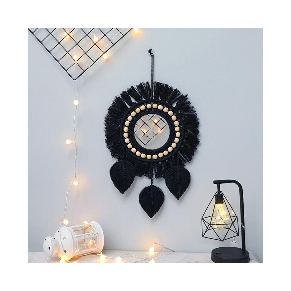Decor Hanger Mirror Macrame Decorative Wall Mirror For Boho Modern Celestial Phases Decoration Art Wall Decor For Bedroom Living - Image 3