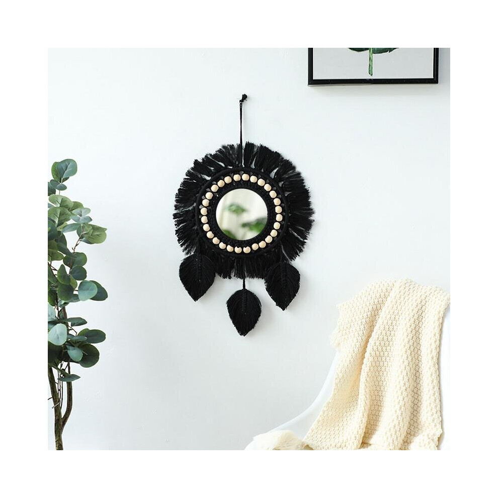 Decor Hanger Mirror Macrame Decorative Wall Mirror For Boho Modern Celestial Phases Decoration Art Wall Decor For Bedroom Living - Image 4