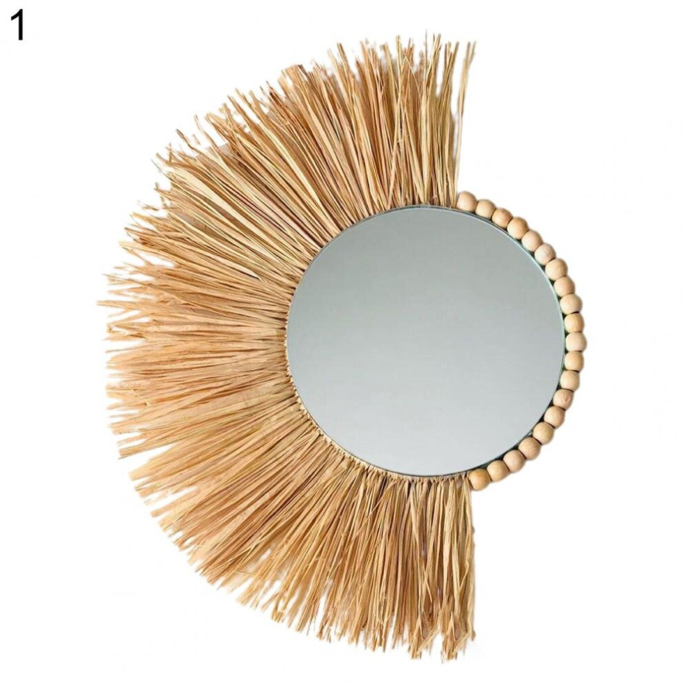 Decorative Acrylic Hanging Wood Ornament Beads for Bedroom Mirror Straw Moroccan Multi-function for Bedroom