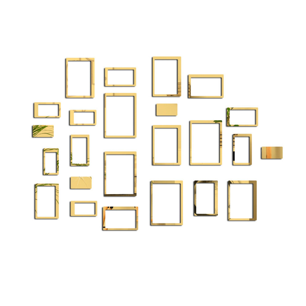 Decorative Mirrors DIY Wall Stickers Rectangle Room Decor Mirror Stickers For Living Room Espejos Decorativos