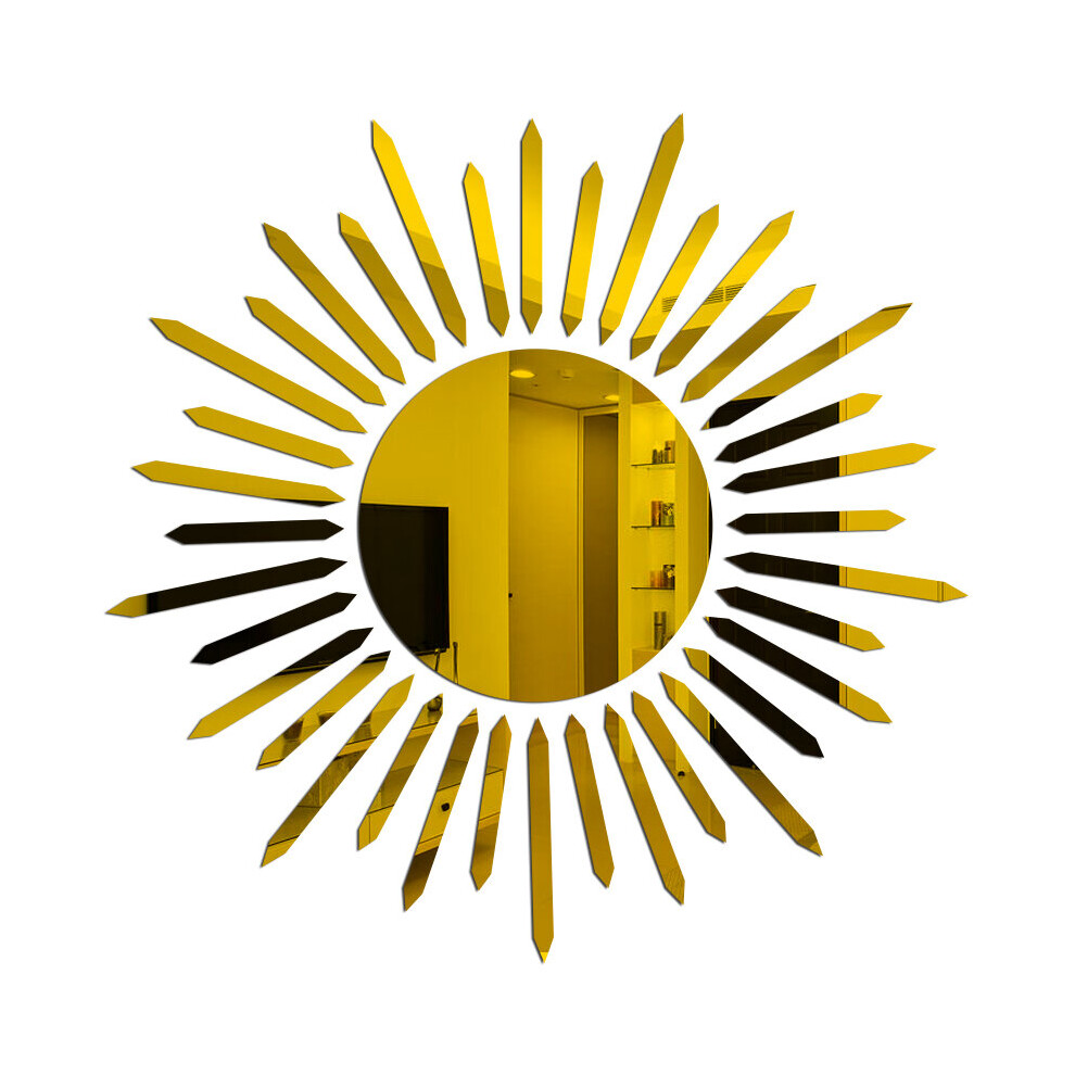 Decorative Mirrors DIY Wall Stickers Sun Flower Room Decor Mirror Stickers For Living Room Decoraci?n Hogar