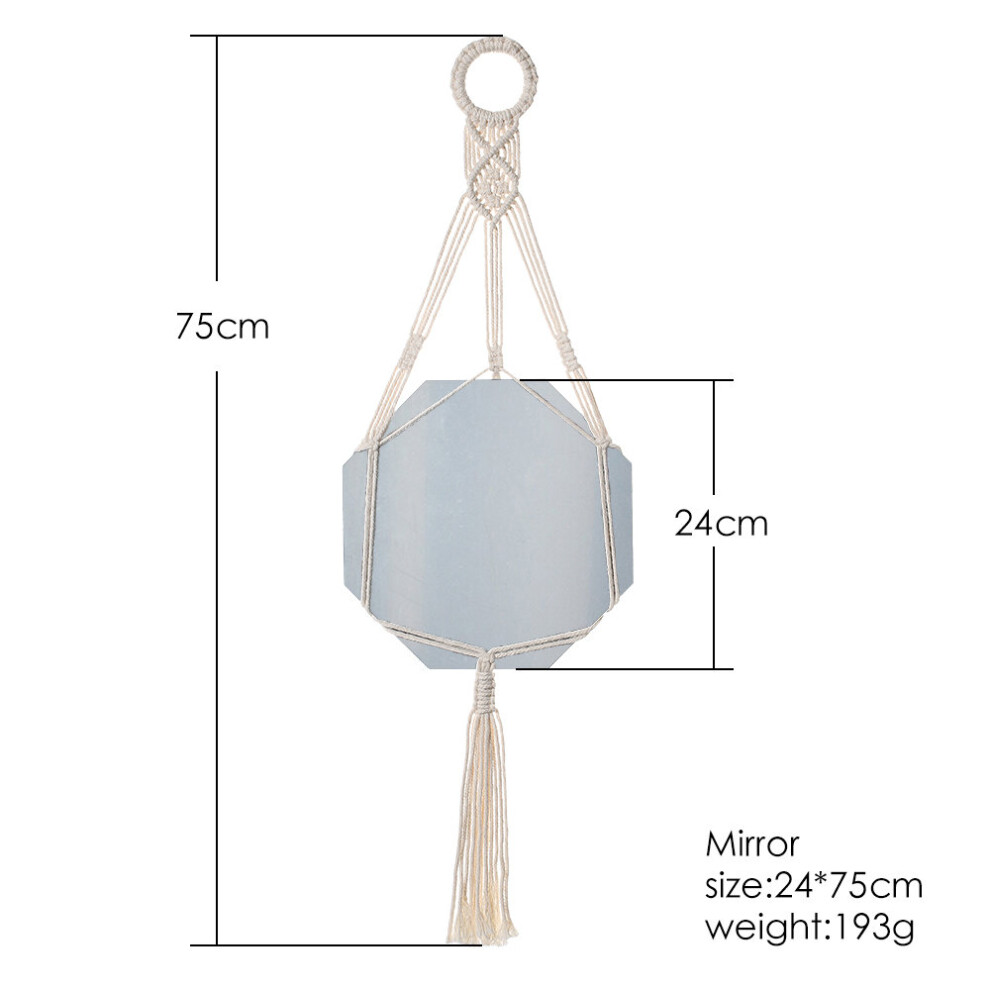 Decorative Mirrors Wall Decor Home Decor for Living Room Irregular Mirror Room Decoration Macrame Boho Mirror Bedroom Decoration - Image 5