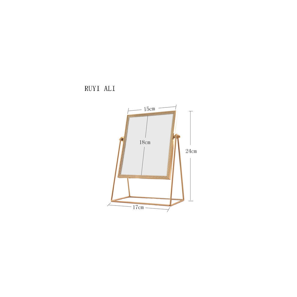 Desktop Makeup Mirror European Copper Mirro Dressing Glass Princess Round Wedding Portable Beauty HD
