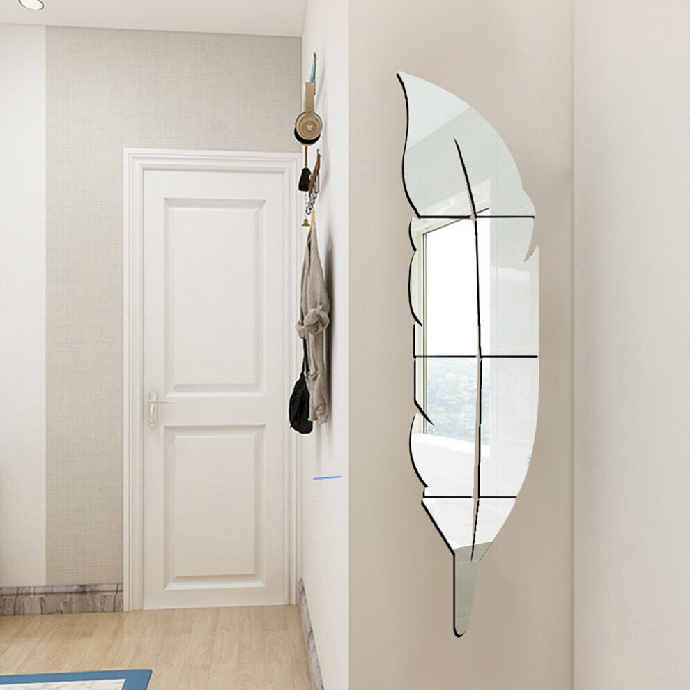 DIY Feather Plume 3D Mirror Wall Sticker for Living Room Art Home Decor Vinyl Decal Acrylic Sticker Mural Wall Decor Wallpaper