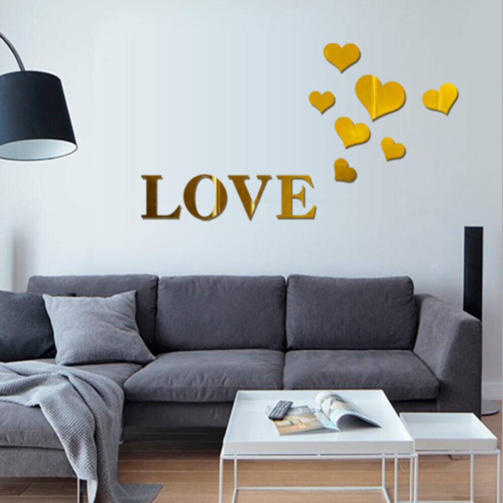 DIY love letter heart pattern background decorative mirror crystal wall decoration living room mural wall decoration