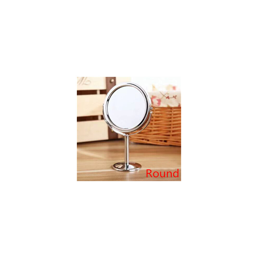 Double-sided Flat Makeup Mirrors Desktop Oval Small Portable Dressing Princess Mirror Personalize Mirror Rotate