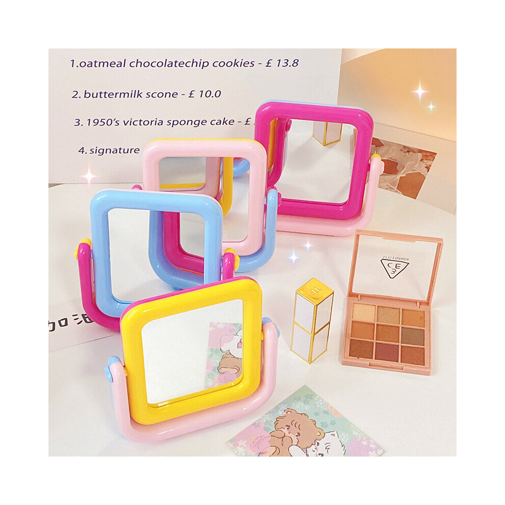 Double-sided Make-up Mirror Student Dormitory Portable Desktop Mirror Volorful Macaroon Mirror Ornaments Home Decor - Image 3