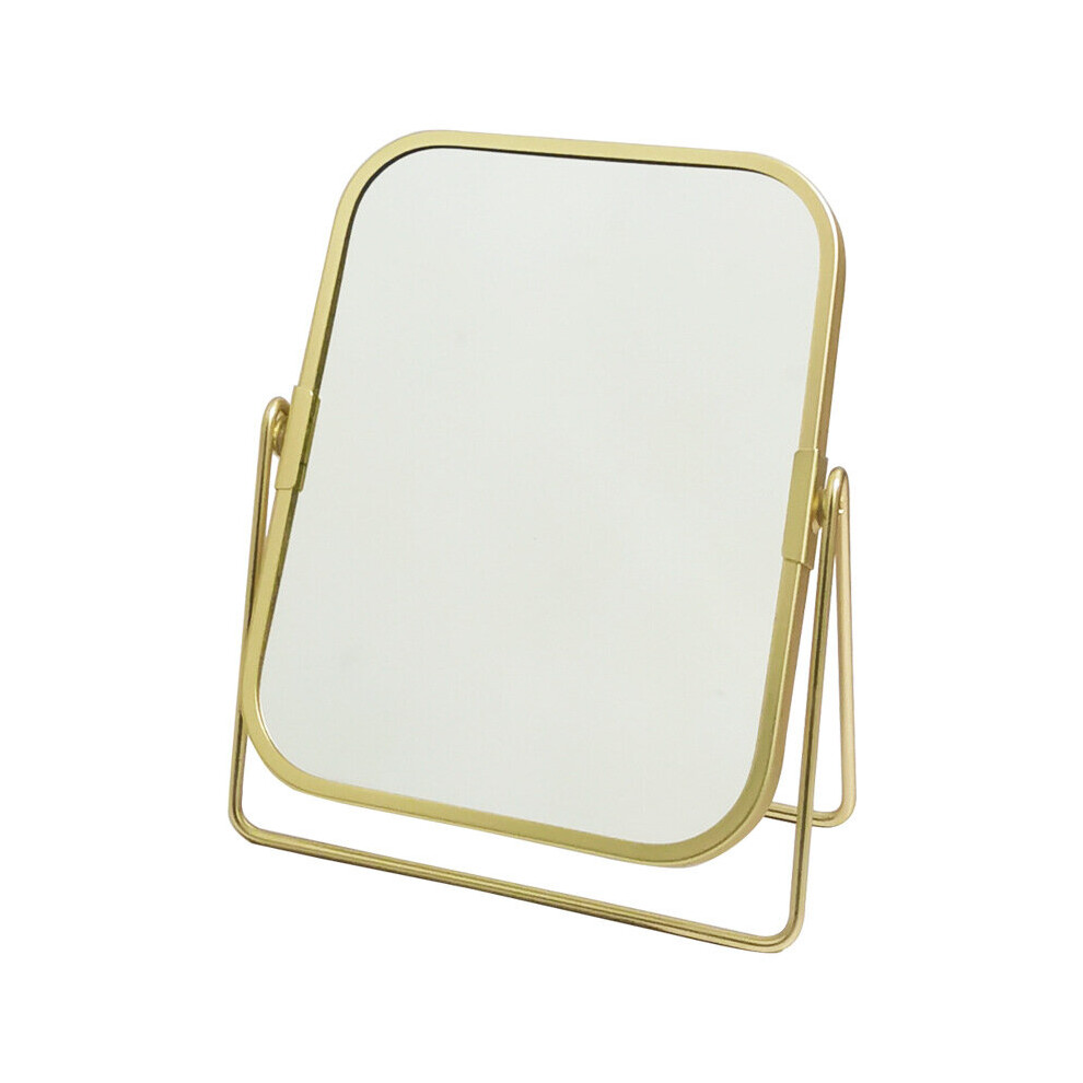 DyuIhr European-style desktop rotating double-sided mirror dressing table HD metal makeup mirror home decoration