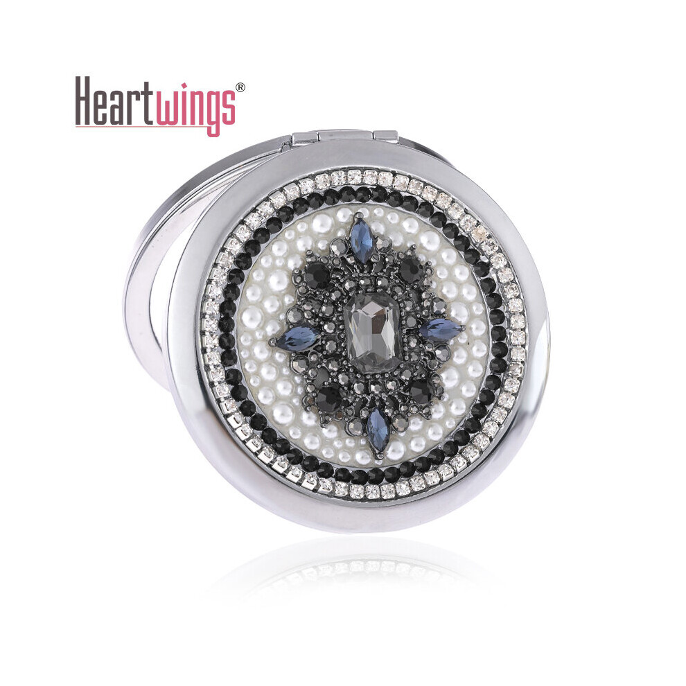Engrave words free,bling retro crystal flower,Mini Beauty pocket makeup compact mirror makeup,Wedding present christmas