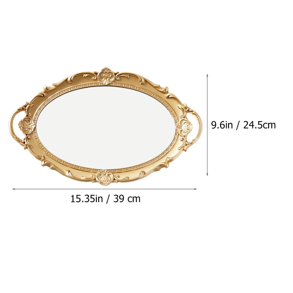 European Storage Tray Cosmetic Tray Storage Plates Perfume Plate Retro Groceries Mirror Vintage European Mirror Display