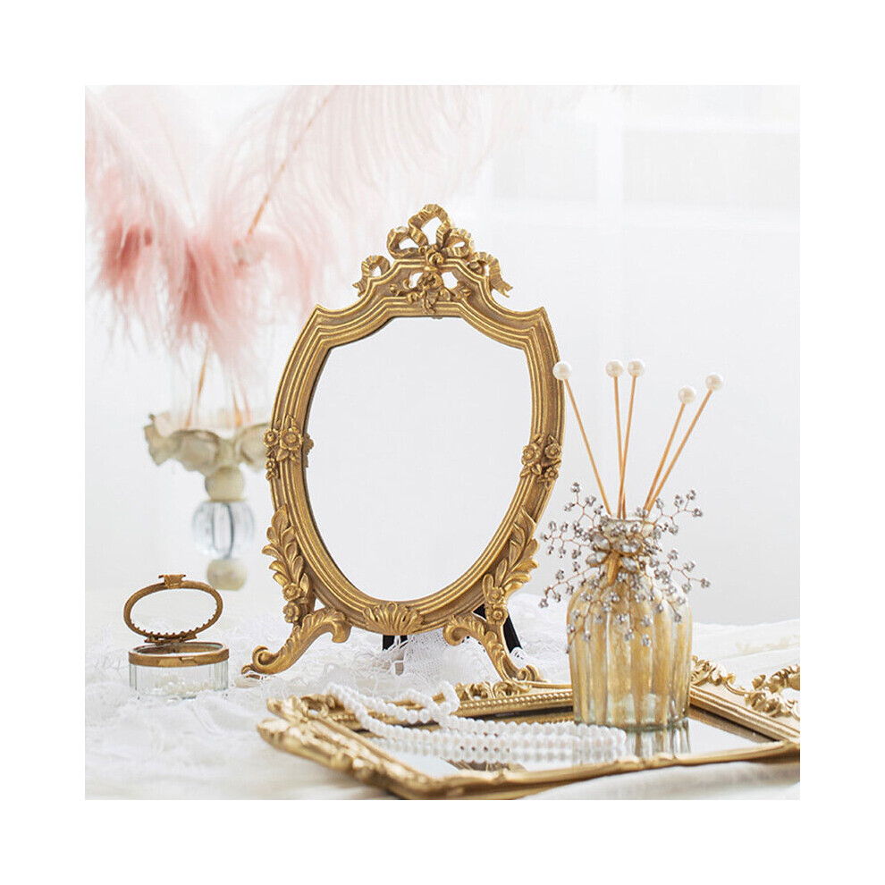 European-style French Cosmetic Mirror Desktop Mirror Decorative Mirror Girl Literary And Art Vintage Makeup Mirrors Bathroom WF - Image 5