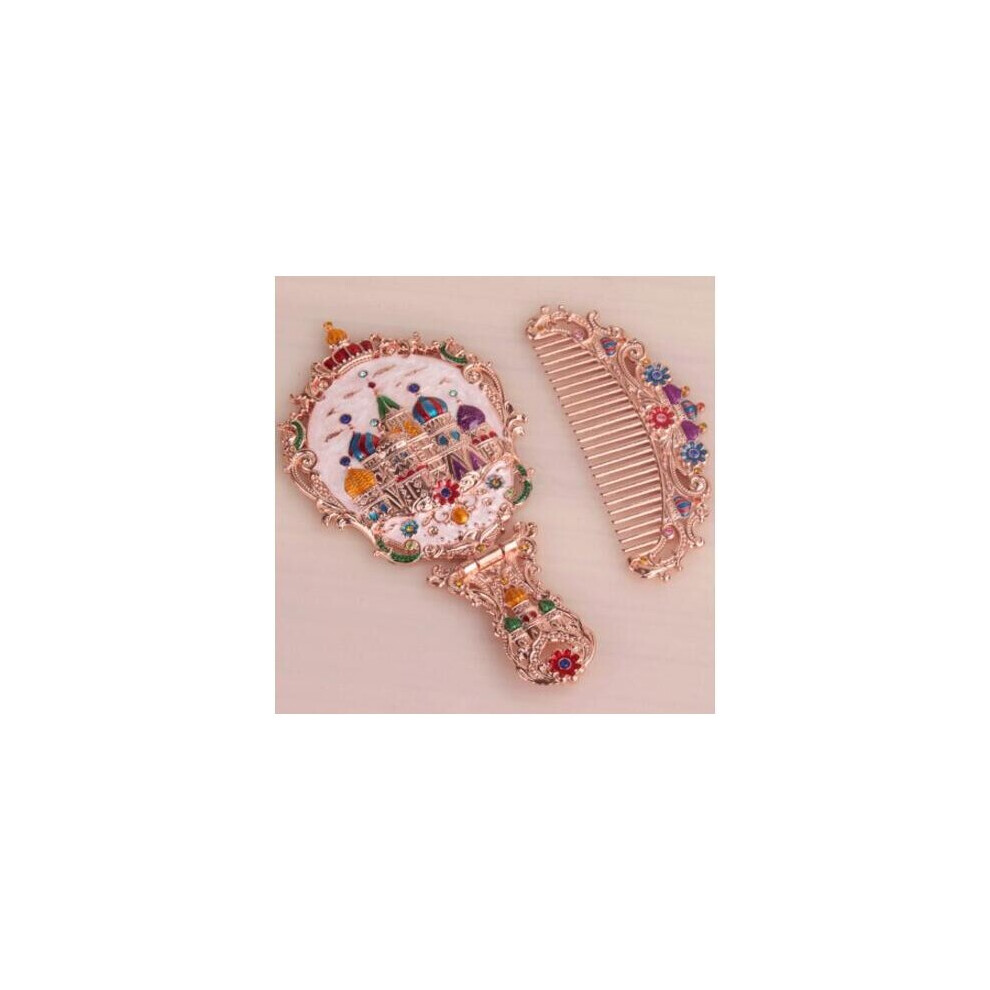 Europen antique metal frame hand mirrors small mirror pocket mirrors decorative mirrors for women J047
