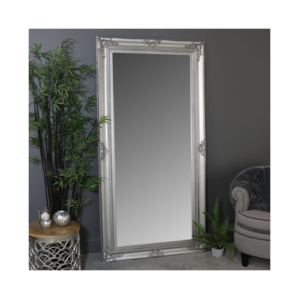 Extra Large Ornate Silver Wall / Floor / Leaner Mirror 100cm x 200cm