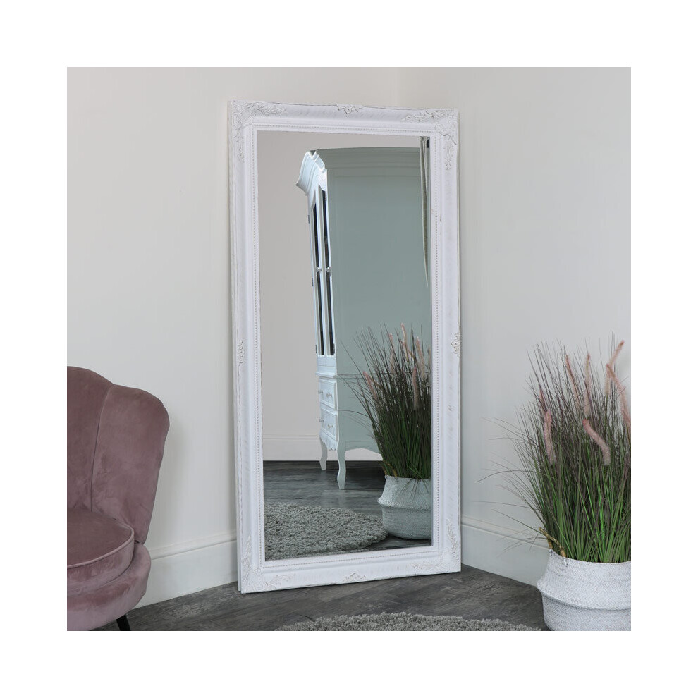 Extra Large Ornate Wall/Floor White Mirror 158cm x 78cm