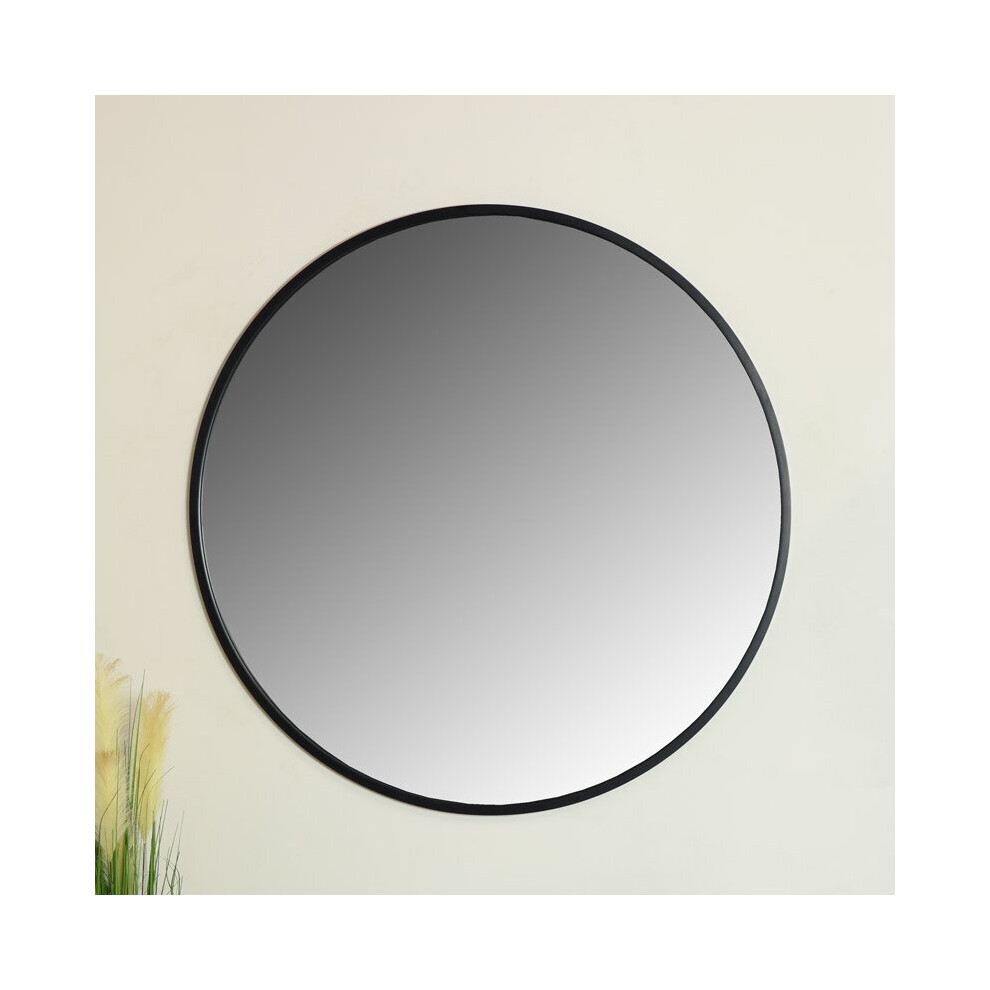 Extra Large Round Black Wall Mirror 120cm x 120cm