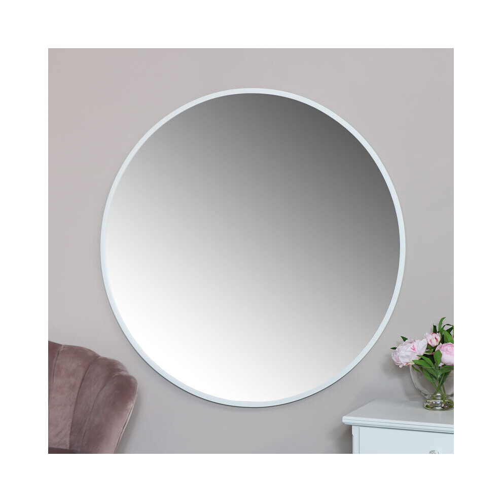 Extra Large Round White Wall Mirror 120cm x 120cm
