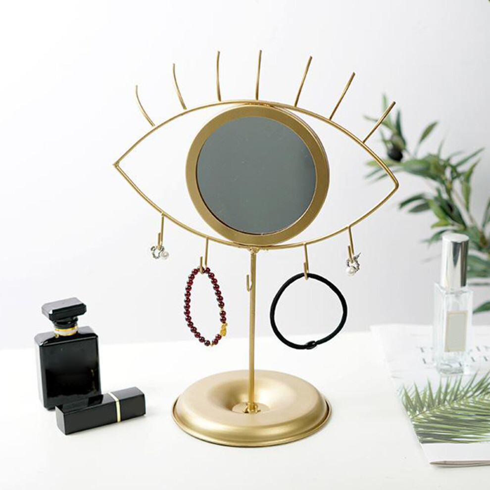 Eye Decorative Mirror Table Cosmetic Makeup Mirroer Jewelry Holder Organizer Mirror Tabletop Stand Decorative Jewelry Hooks