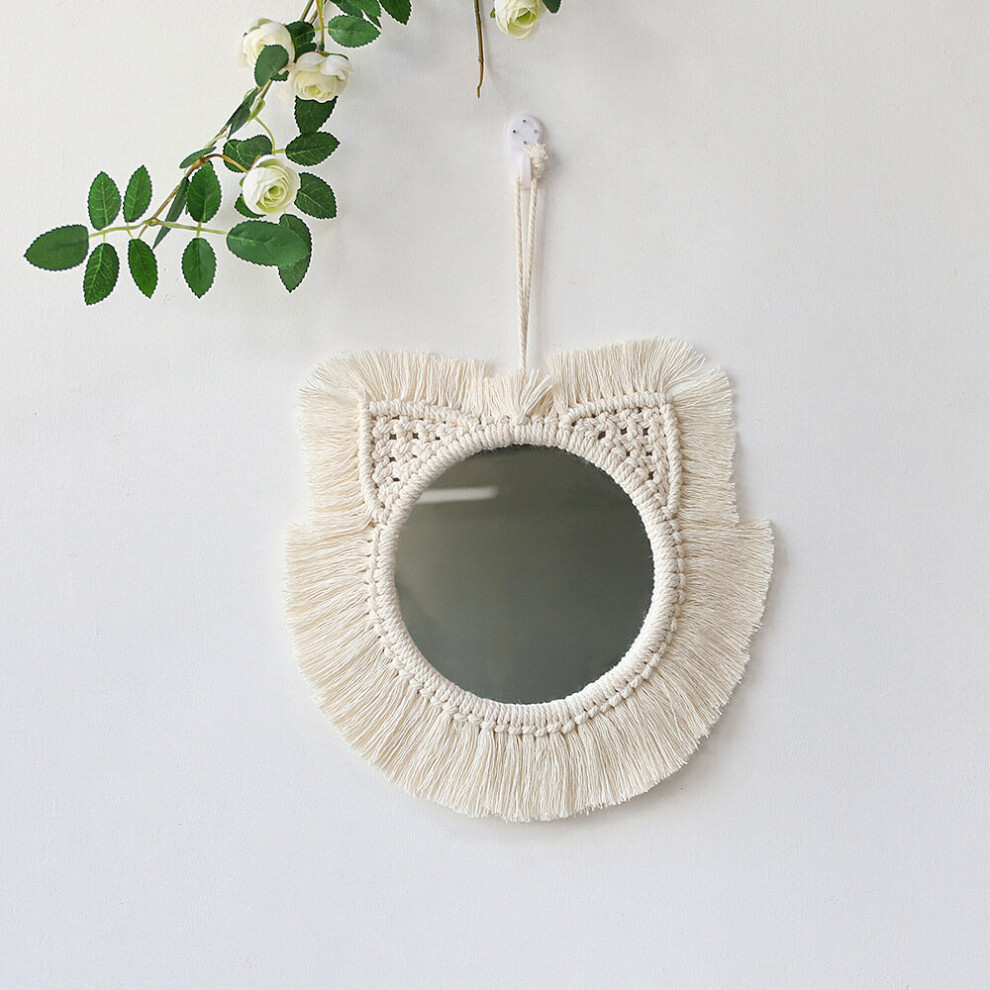 Eyes Round Macrame Mirror Decorative Wall Acrylic Mirrors Boho Home Decor Wall Hanging For Living Room Decoration Bedroom Gift